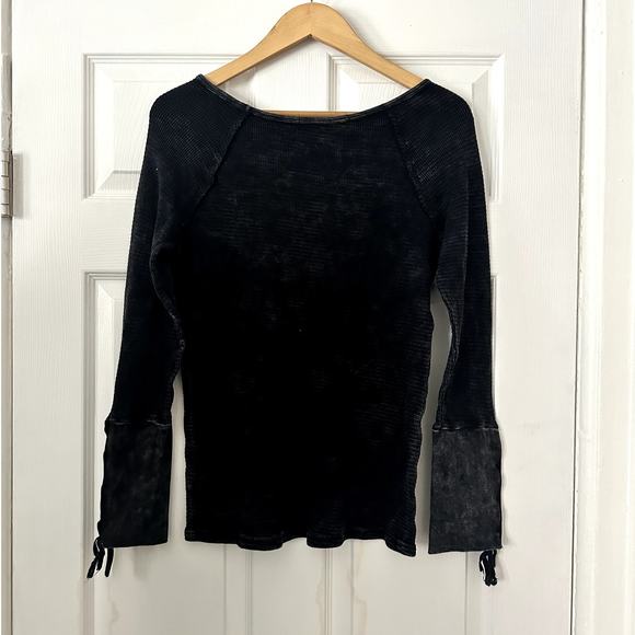 ABLE Waffle Knit Lace Cuff Thermal Shirt Sz XL - Picture 4 of 5